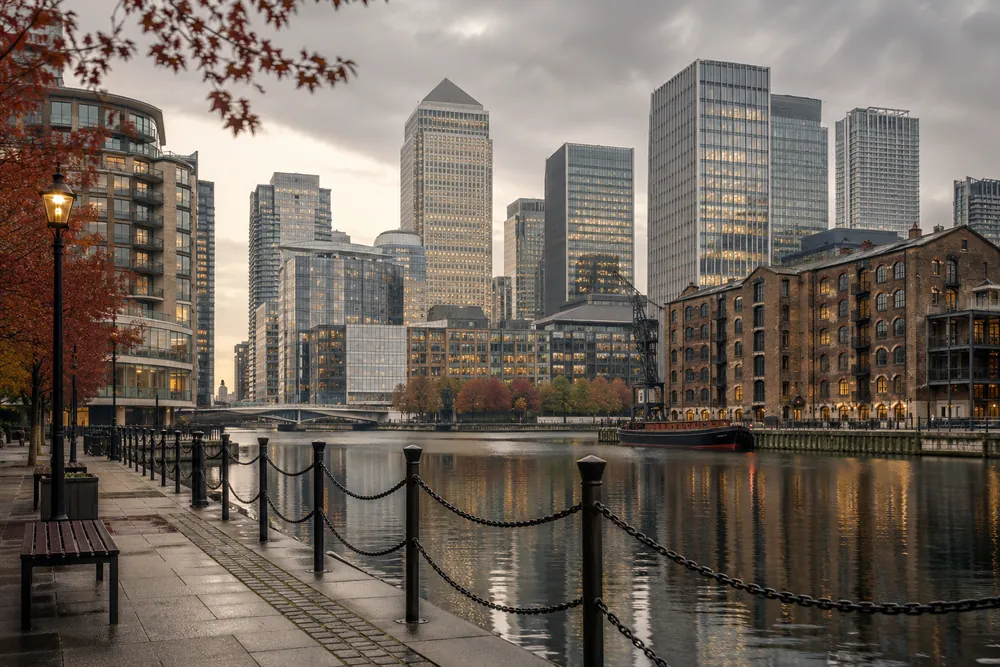 London dockside offices and commercial buildings